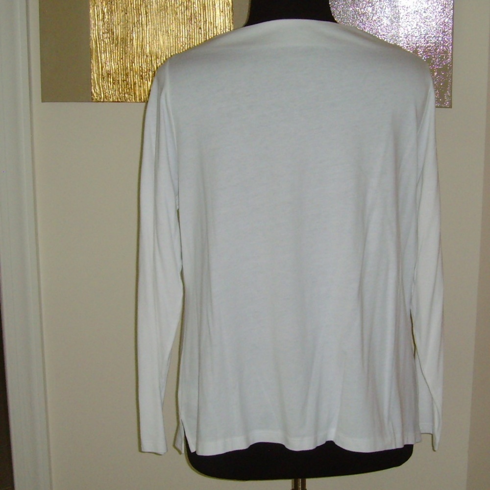 Lord & Taylor Woman White Cotton Tunic Pullover - BRAND NEW - Picture 4 of 7